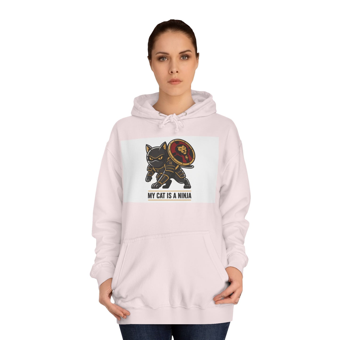 Hoodie — "My Cat Is a Ninja" Cute Black Cat Graphic Hoodie