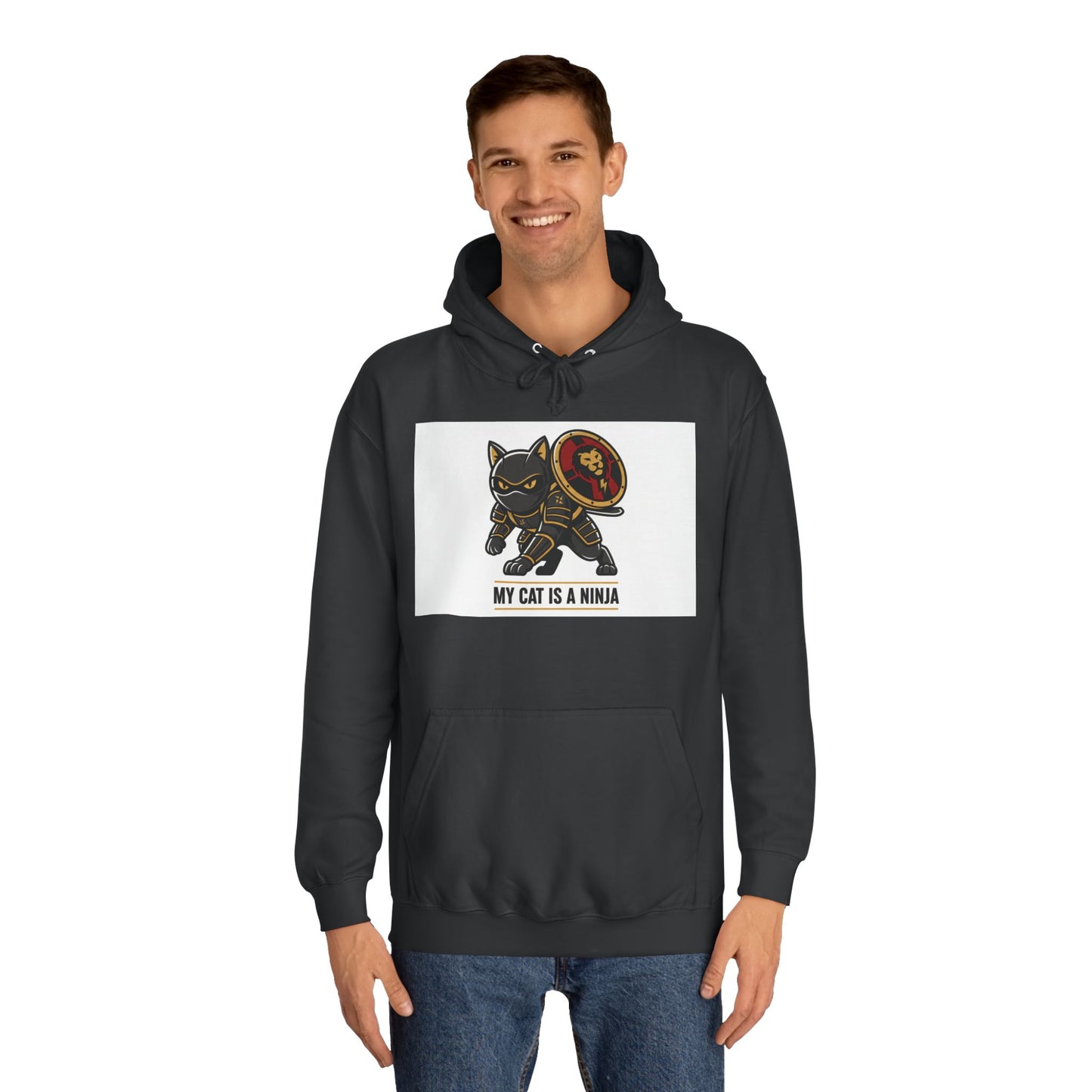 Hoodie — "My Cat Is a Ninja" Cute Black Cat Graphic Hoodie