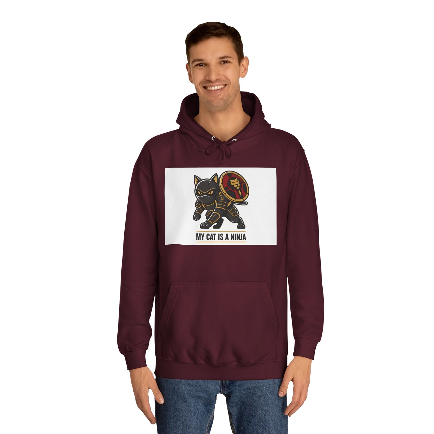 Hoodie — "My Cat Is a Ninja" Cute Black Cat Graphic Hoodie