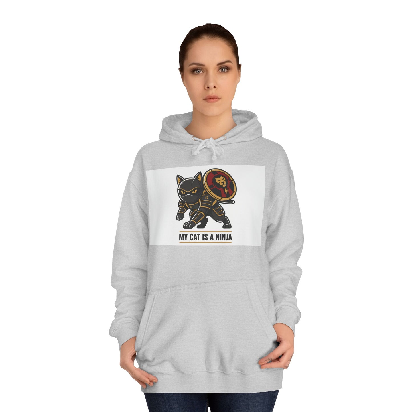Hoodie — "My Cat Is a Ninja" Cute Black Cat Graphic Hoodie