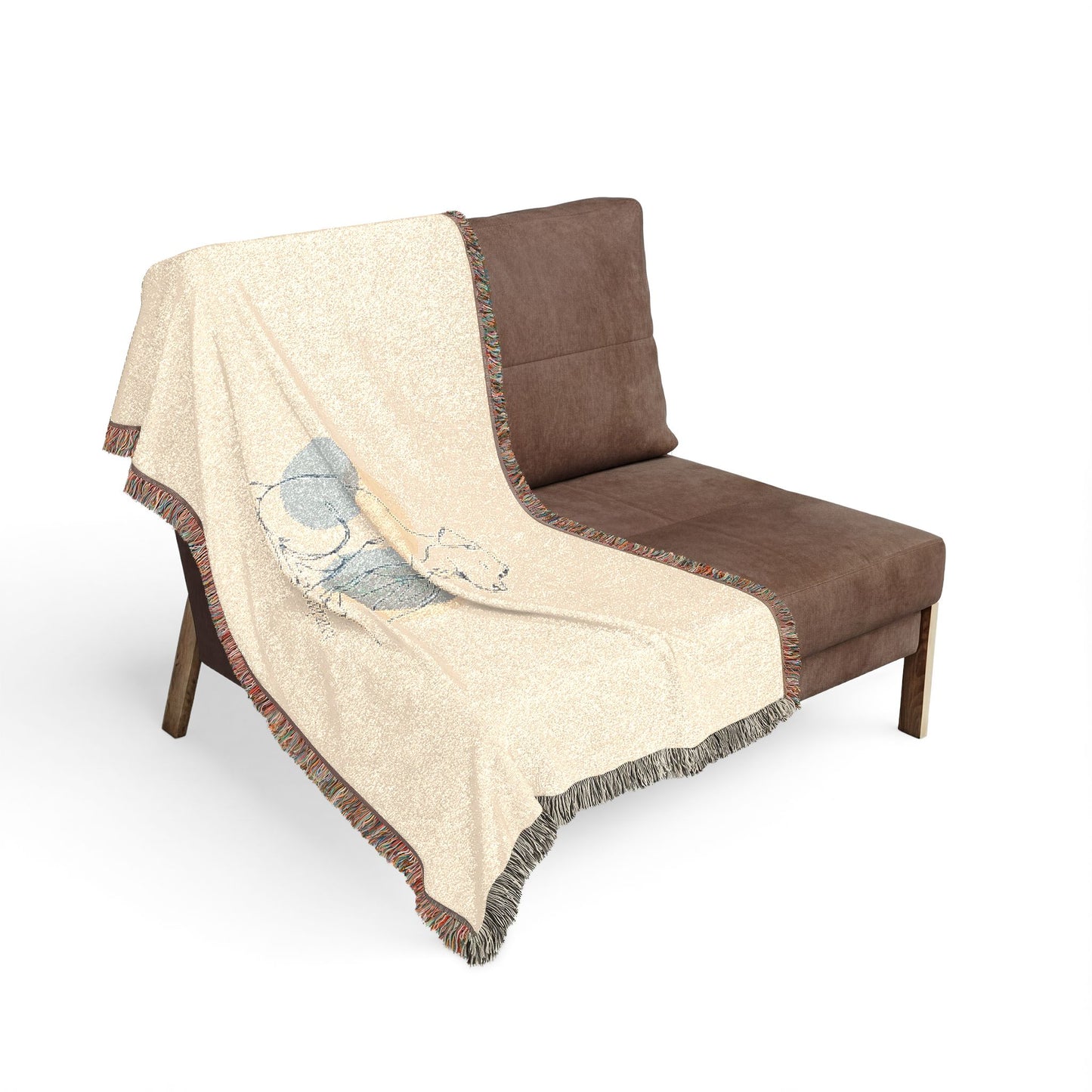 Woven Blanket — Minimalist Dog Illustration Throw Blanket (’quiet company’)