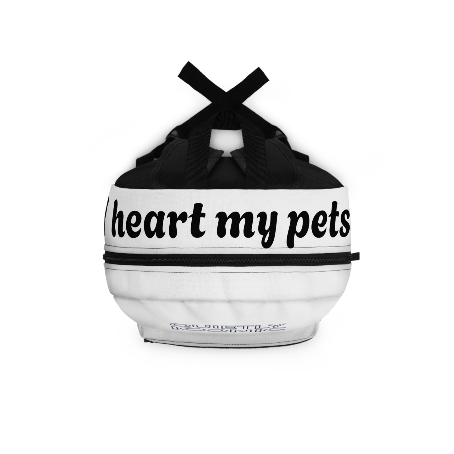 Quietly Iconic 'Loved & Cared' Cute Dog & Cat Illustration Backpack