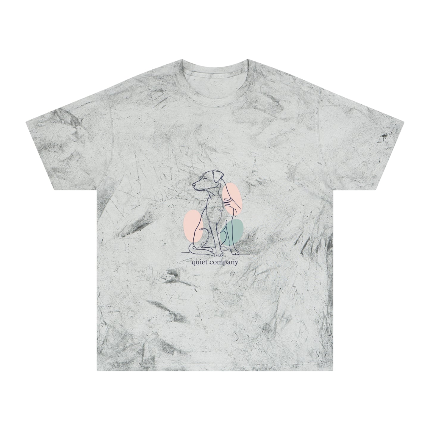 Tie-Dye Dog Graphic T-Shirt — "Quiet Company" Pastel Art Tee