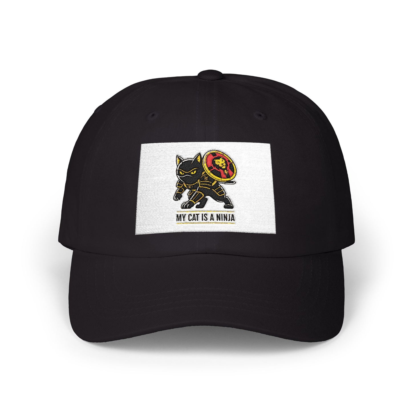 Embroidered Black Cat with Donut Cap – 'My Cat Is Baking' Classic Dad Hat