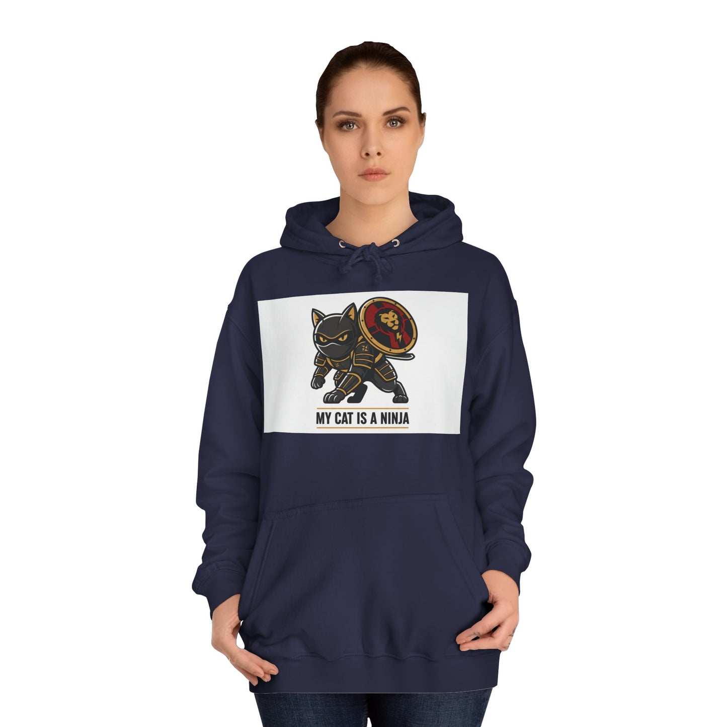 Hoodie — "My Cat Is a Ninja" Cute Black Cat Graphic Hoodie