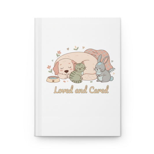 Journal — 'Loved and Cared' / 'Quiet Company' Hardcover Matte Pet-Themed Journal