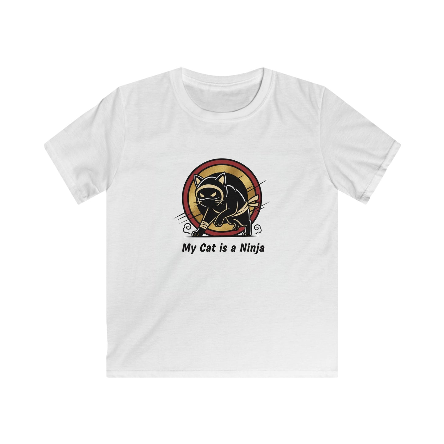 Kids Tee - "My Cat is a Ninja" Cute Ninja Cat Graphic Shirt