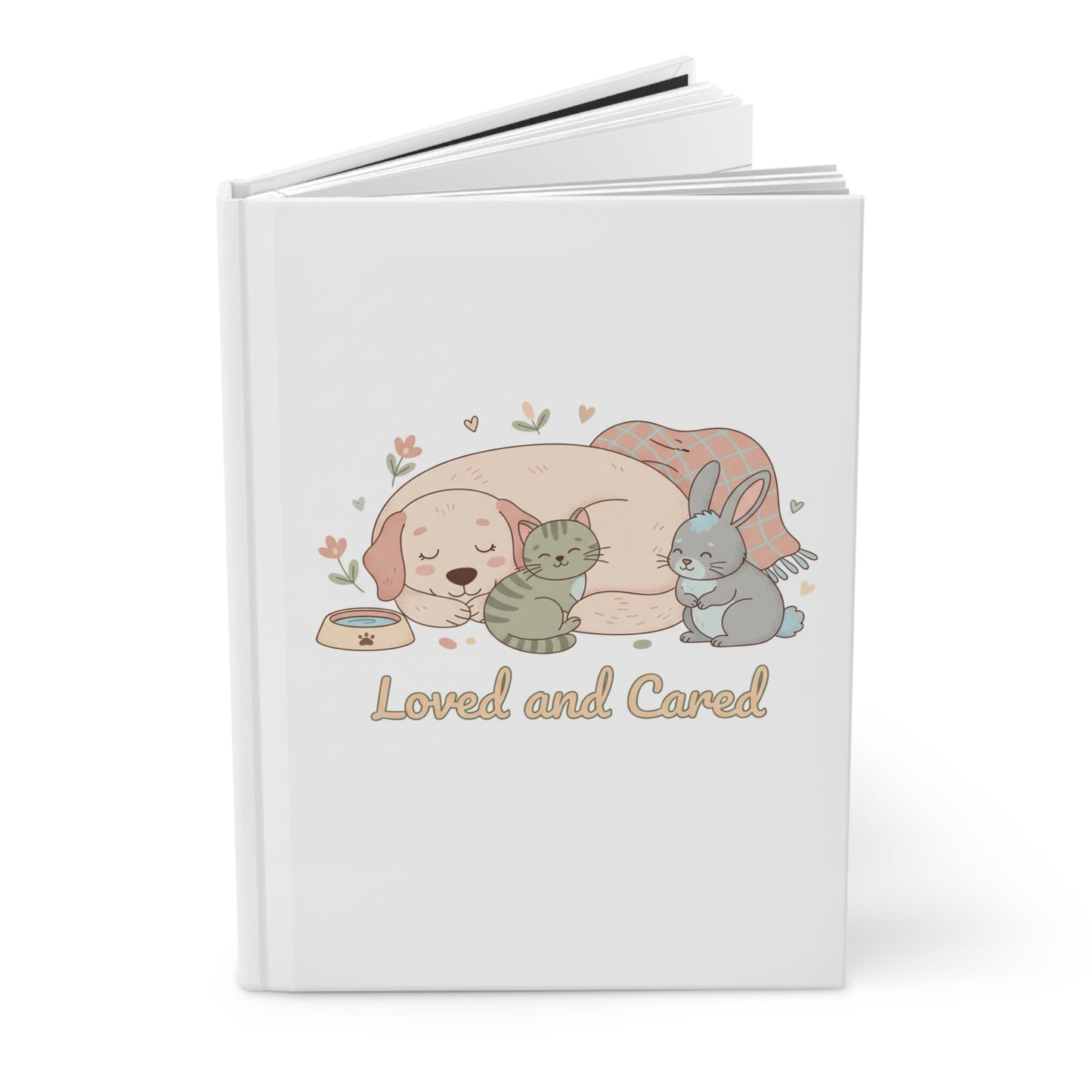 Journal — 'Loved and Cared' / 'Quiet Company' Hardcover Matte Pet-Themed Journal