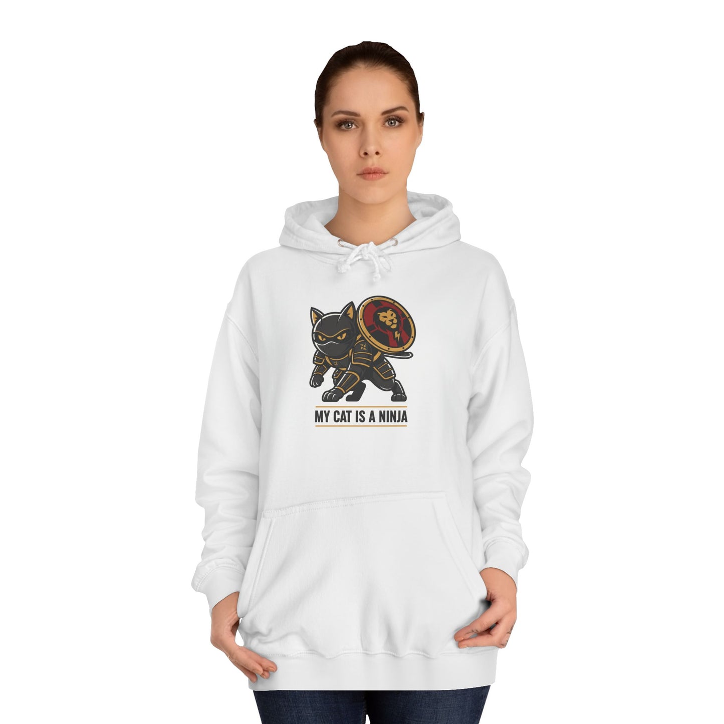 Hoodie — "My Cat Is a Ninja" Cute Black Cat Graphic Hoodie