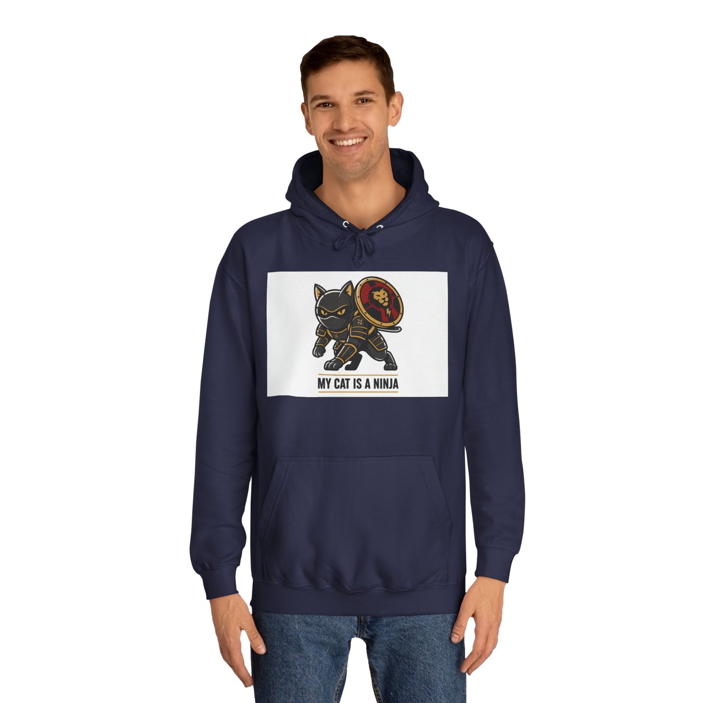 Hoodie — "My Cat Is a Ninja" Cute Black Cat Graphic Hoodie