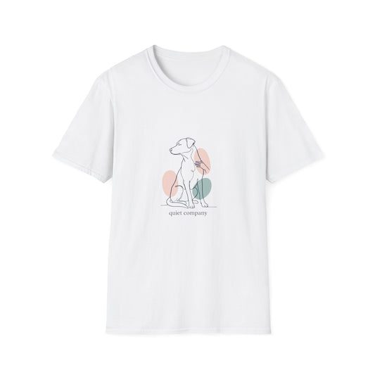 T-Shirt — Minimal Dog Illustration Tee (“quiet company”)
