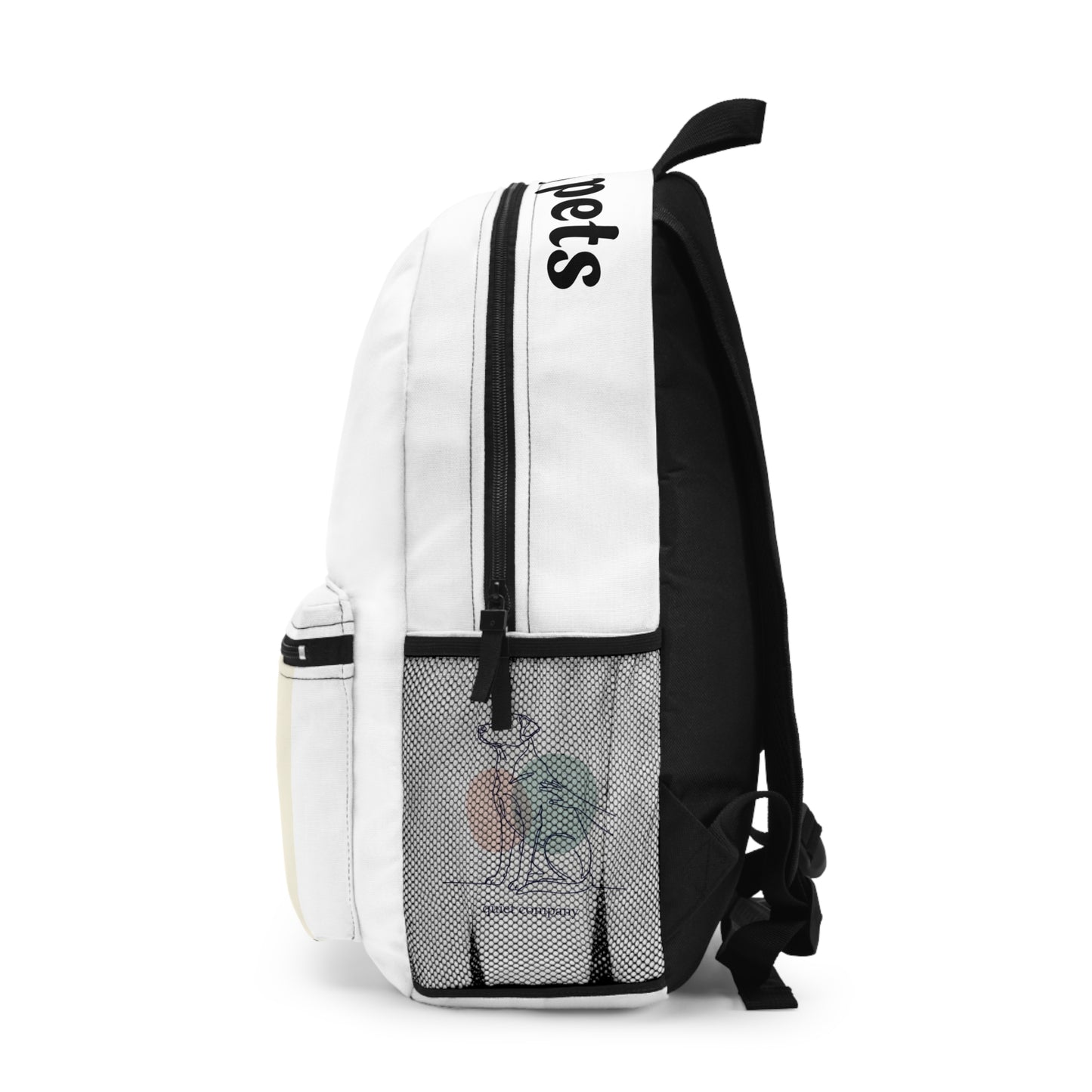 Quietly Iconic 'Loved & Cared' Cute Dog & Cat Illustration Backpack