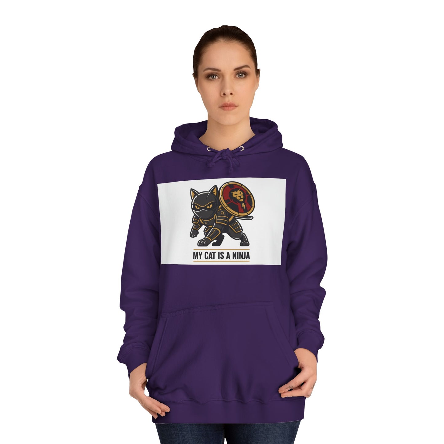 Hoodie — "My Cat Is a Ninja" Cute Black Cat Graphic Hoodie