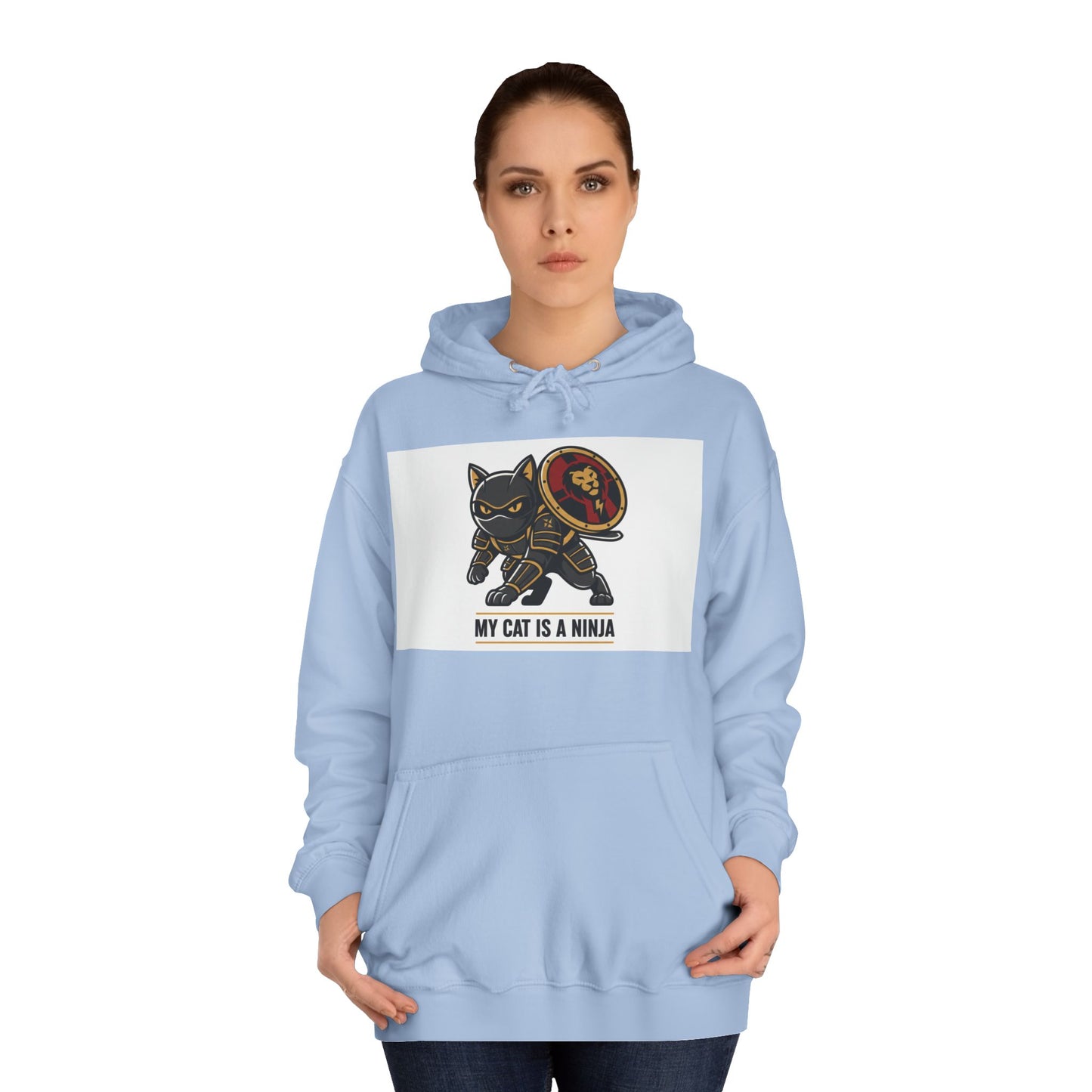 Hoodie — "My Cat Is a Ninja" Cute Black Cat Graphic Hoodie