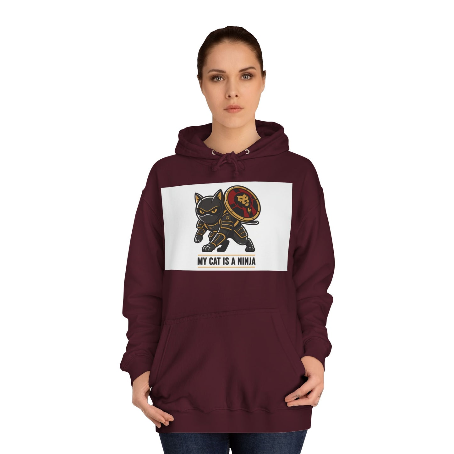Hoodie — "My Cat Is a Ninja" Cute Black Cat Graphic Hoodie