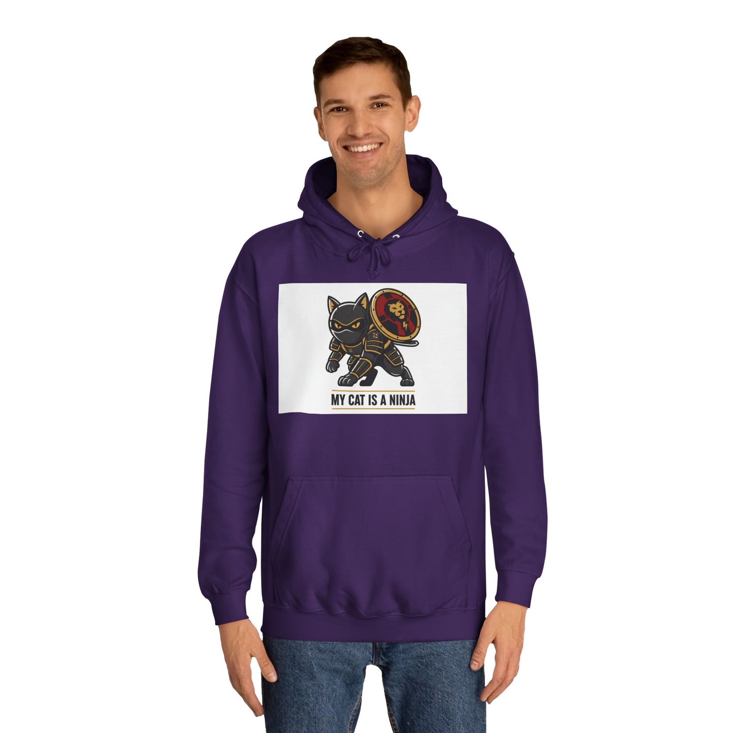 Hoodie — "My Cat Is a Ninja" Cute Black Cat Graphic Hoodie