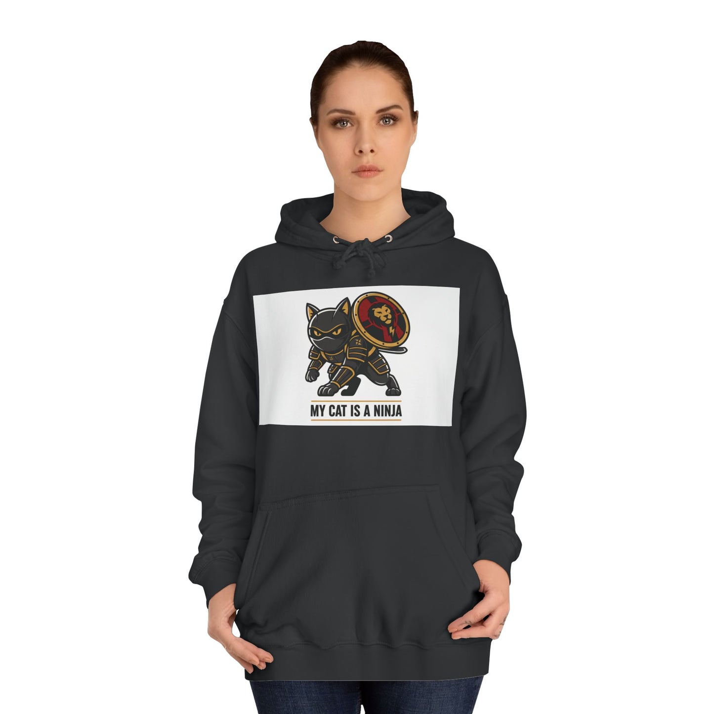 Hoodie — "My Cat Is a Ninja" Cute Black Cat Graphic Hoodie