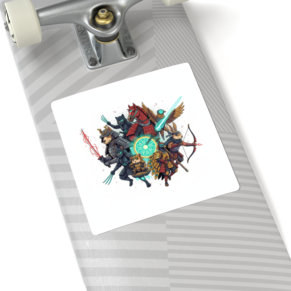 Samurai Animal Warriors Kiss-Cut Sticker — Cute Mythic Battle Crew Decal