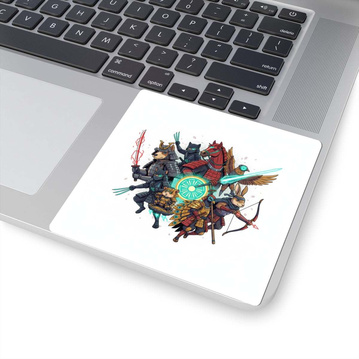 Samurai Animal Warriors Kiss-Cut Sticker — Cute Mythic Battle Crew Decal