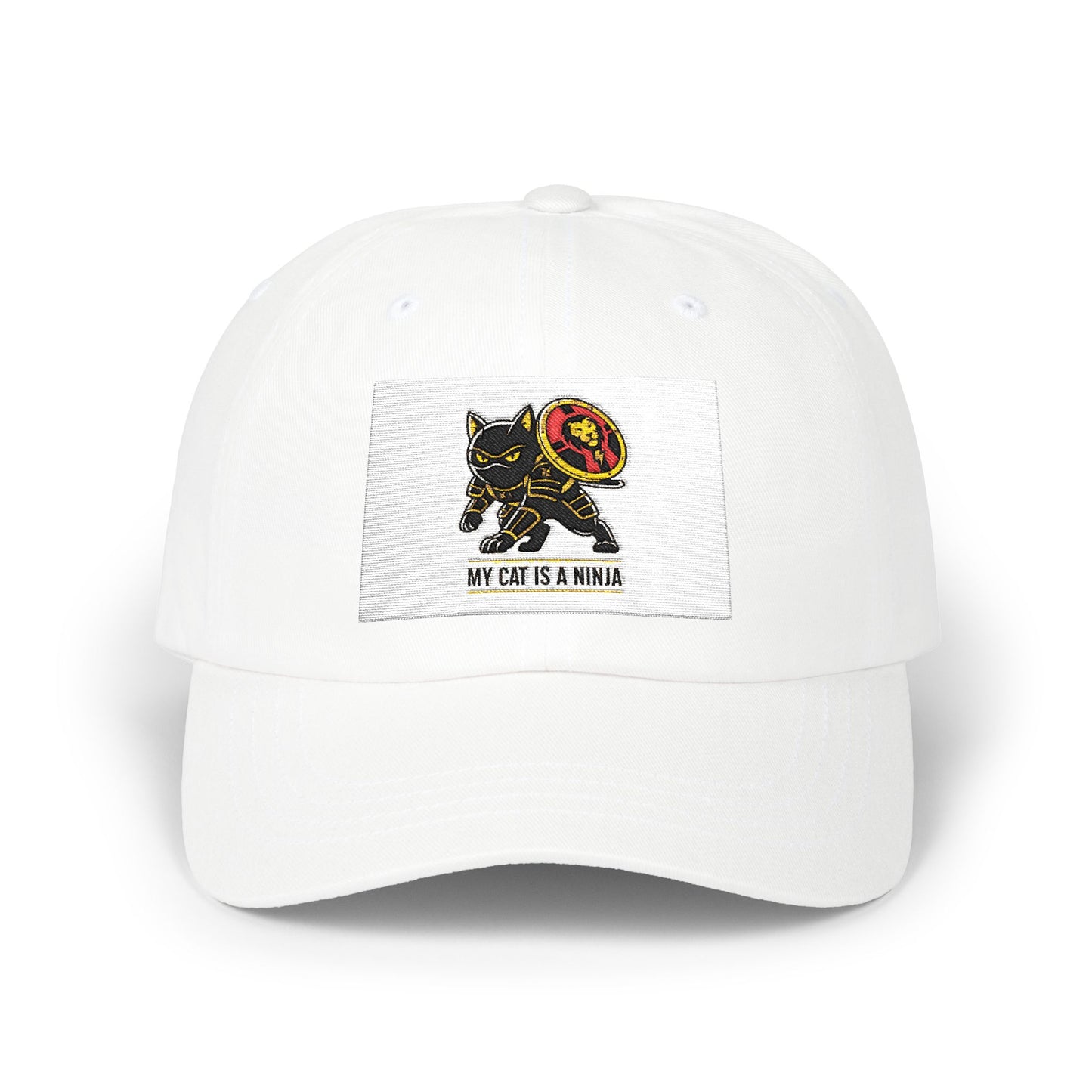 Embroidered Black Cat with Donut Cap – 'My Cat Is Baking' Classic Dad Hat