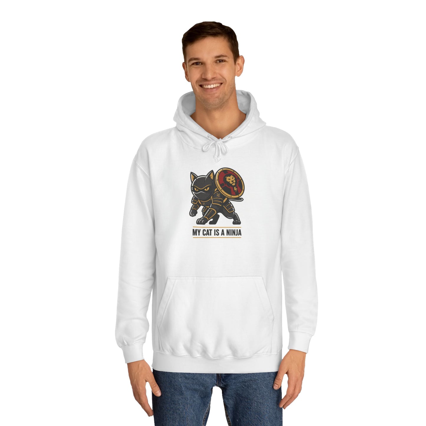 Hoodie — "My Cat Is a Ninja" Cute Black Cat Graphic Hoodie
