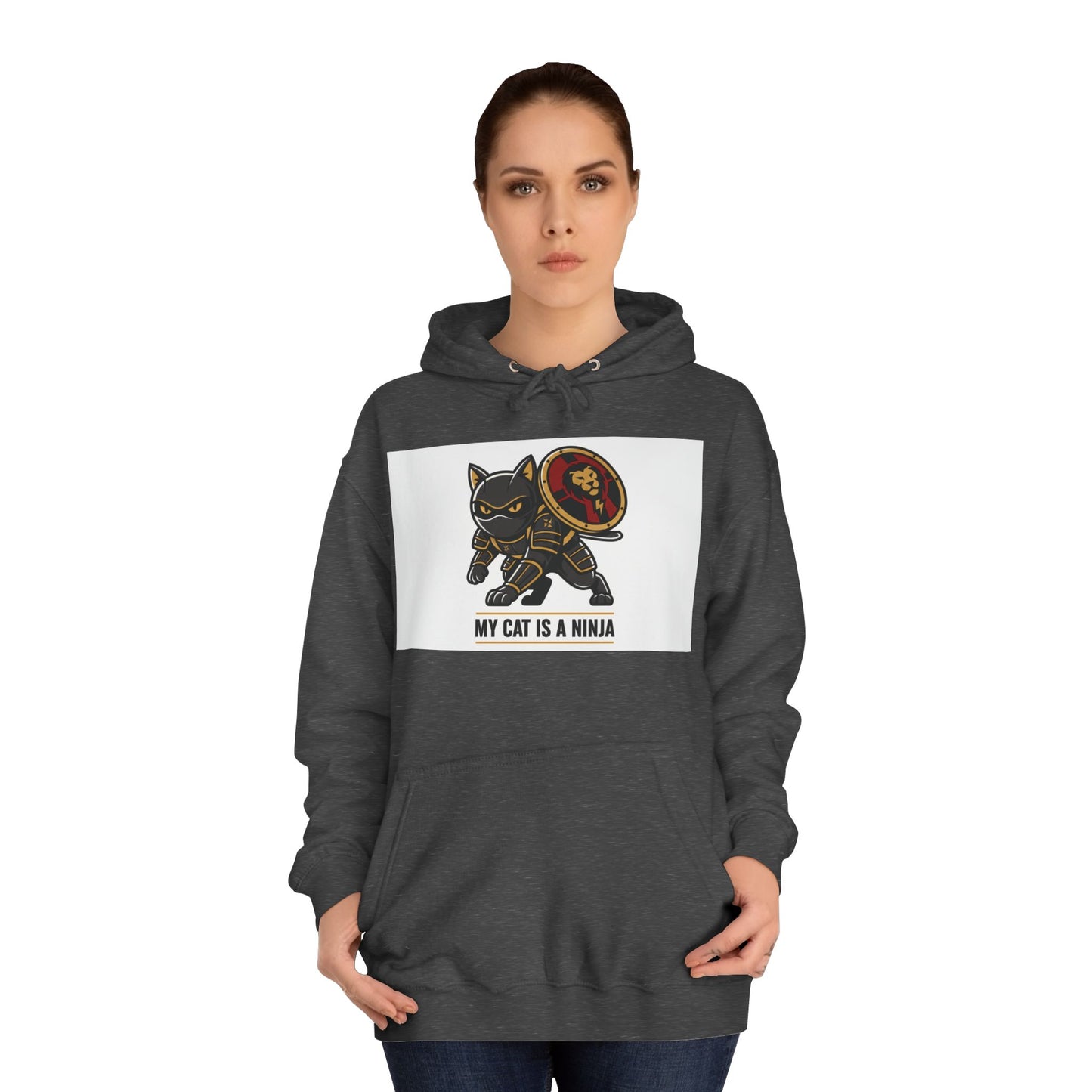 Hoodie — "My Cat Is a Ninja" Cute Black Cat Graphic Hoodie