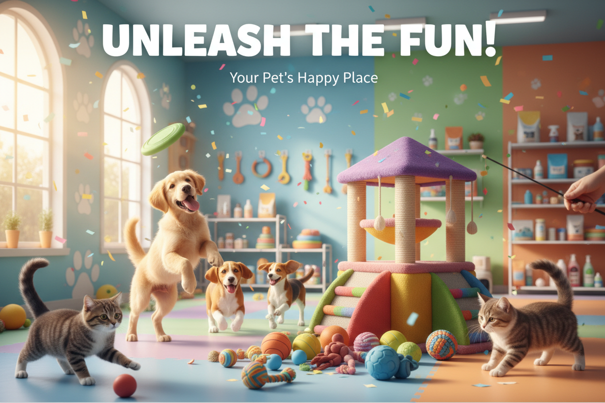 Fun realistic pet hero banner